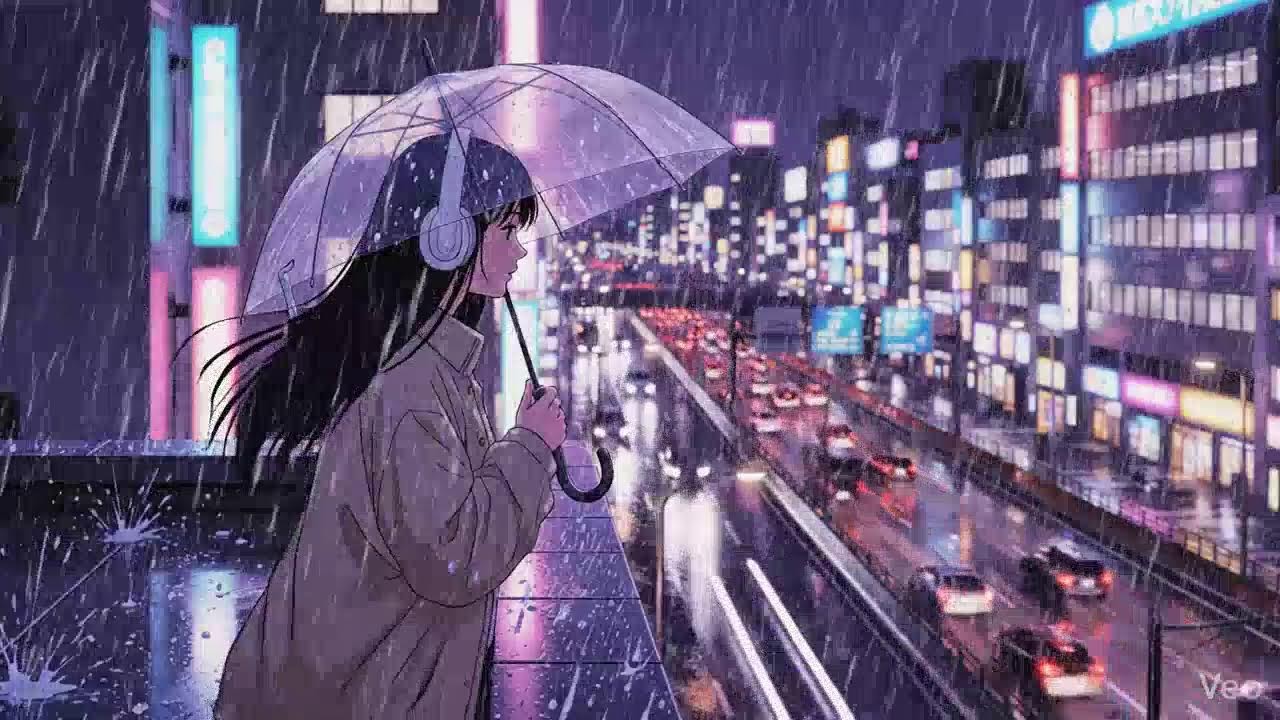 Japanese Neon Rain 🌧️ Night Lofi for Focus & Relax