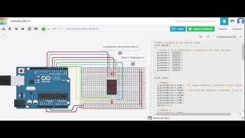 Simulación de contador utilizando display de 7 segmentos. Arduino
