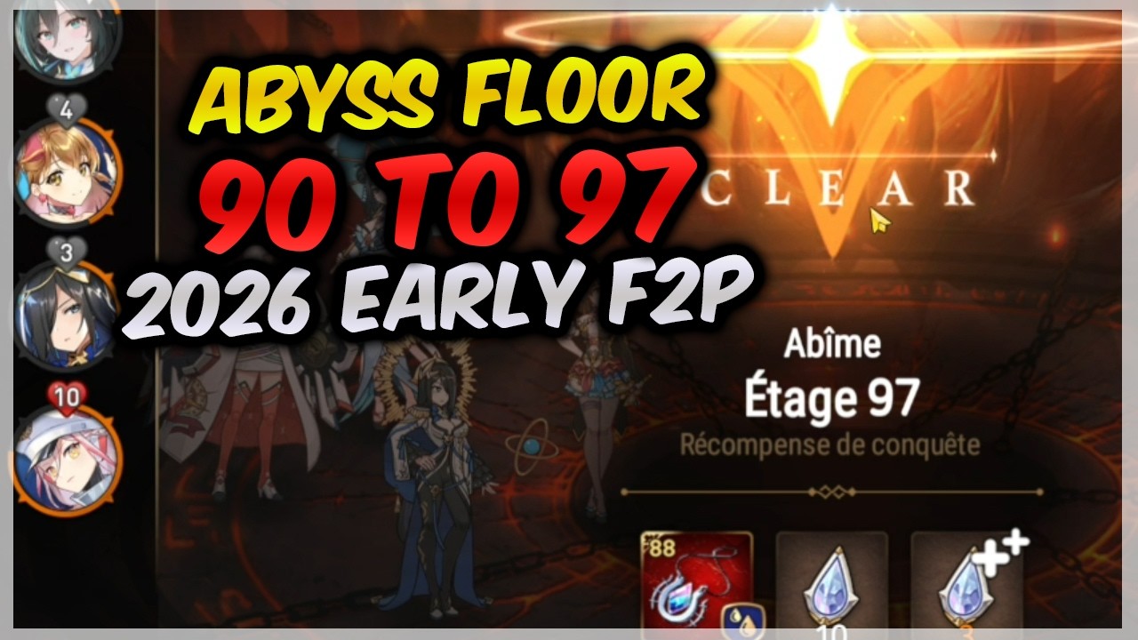 Abyss floor 90 91 92 93 94 95 96 97 - guide FR + Gear Epic Seven 2026
