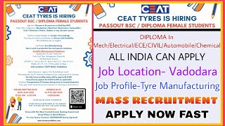 CEAT Tyres Hiring Only Diploma Fresher Female Candidates/Salary-16k/Month CTC | CEAT Tyres job 2023 screenshot 1