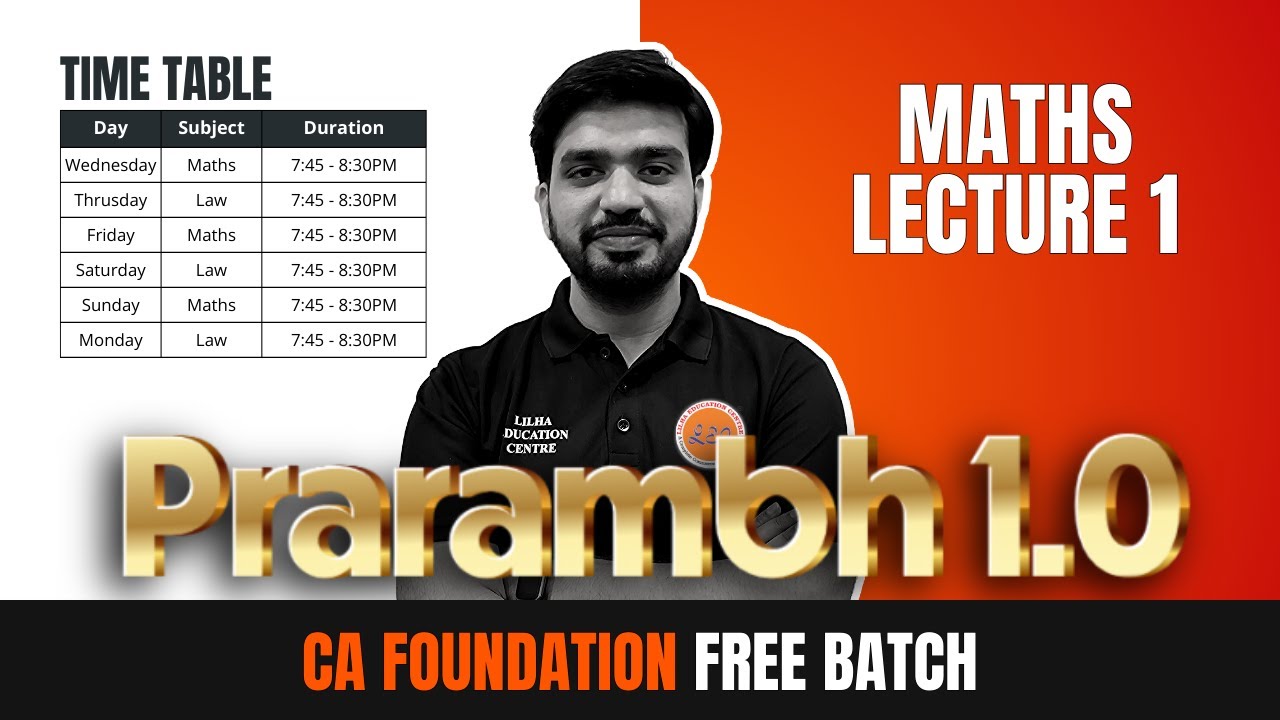 [Lecture- 1] Free CA Foundation Prarambh Batch Dec 2023 | Maths - Sets ...