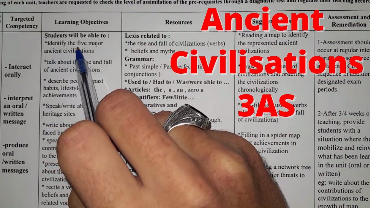 مادة اللغة الإنجليزية: كل ما تحتاجه في وحدة الحضارات للمراجعة للبكالوريا Ancient civilizations