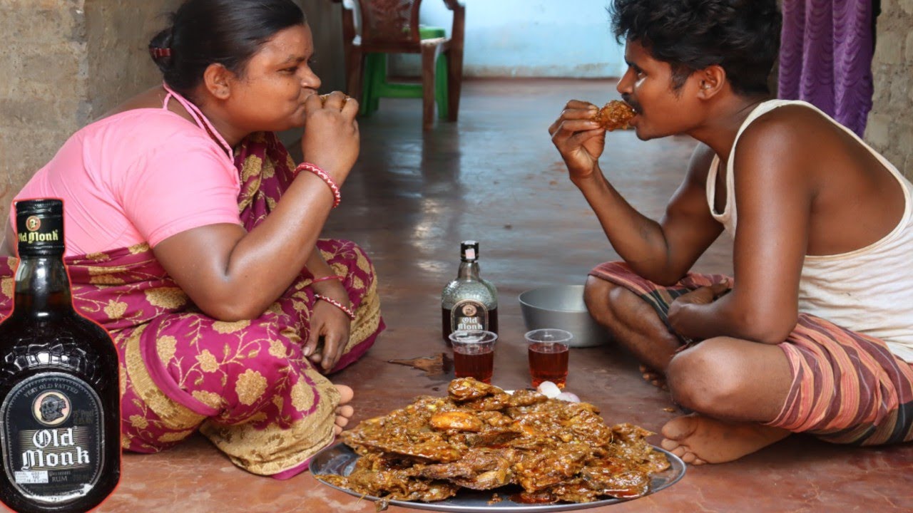 Chicken And Liver Recipe With Couple Drink Wine ||