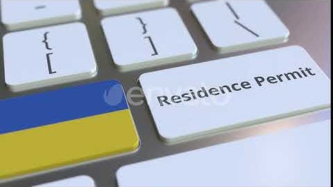 Residence Permit Text and Flag of Ukraine on the Buttons | Motion Graphics - Envato elements