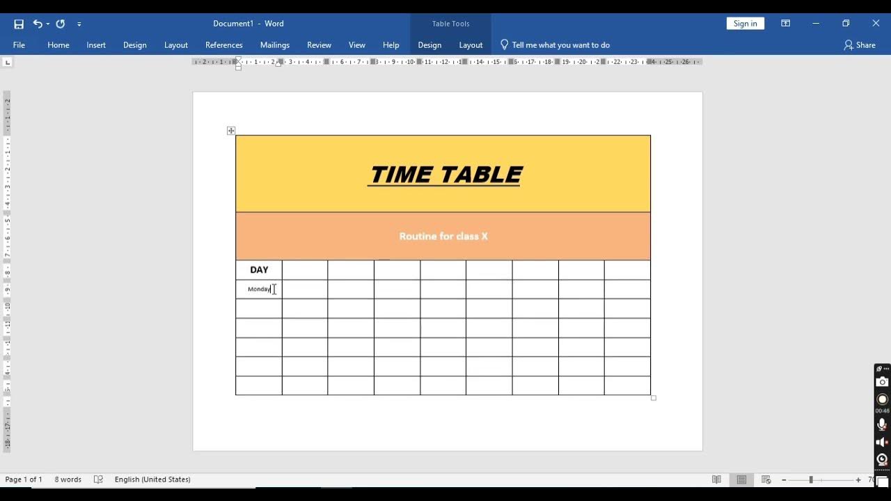 How To Make Time Table For School In Microsoft Word table In Ms Word how-to-make-time-table-for-school-in-microsoft-word-table-in-ms-word
