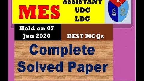 MES Complete Solved paper | Military Engineering  Services | MCQs Questions || MES PAST PAPERS ||