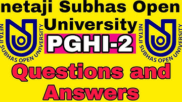 NSOU PGHI paper 2 final exam ANSWERS || PGHI 2 final live answers || PGHI ANSWERS KEY || NSOU PG