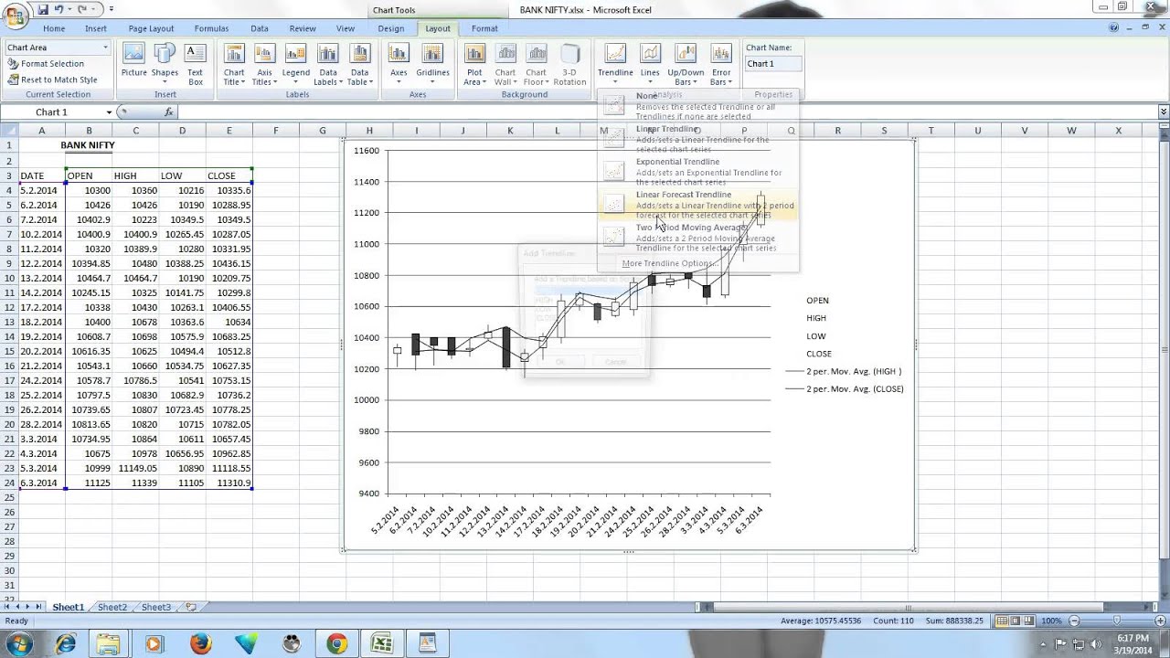 Stock Chart in Excel - YouTube