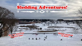 SLEDDING ADVENTURES! | Testing Sledding Methods
