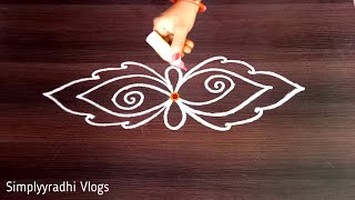 Cute Daily Rangoli Border Designs, Muggulu Designs, Kolam Designs, Kolangal Vlogs