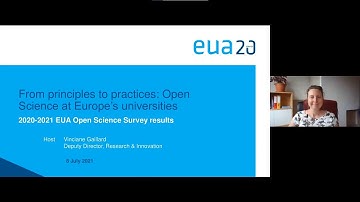 EUA Webinar - From principles to practices: Open Science at Europe’s universities
