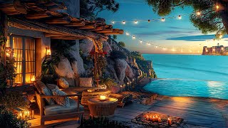 Tropical Beach Retreat Ambience in Cozy Hotel 4K. Enjoy Amazing Seaside Escape with Jazz Playlist