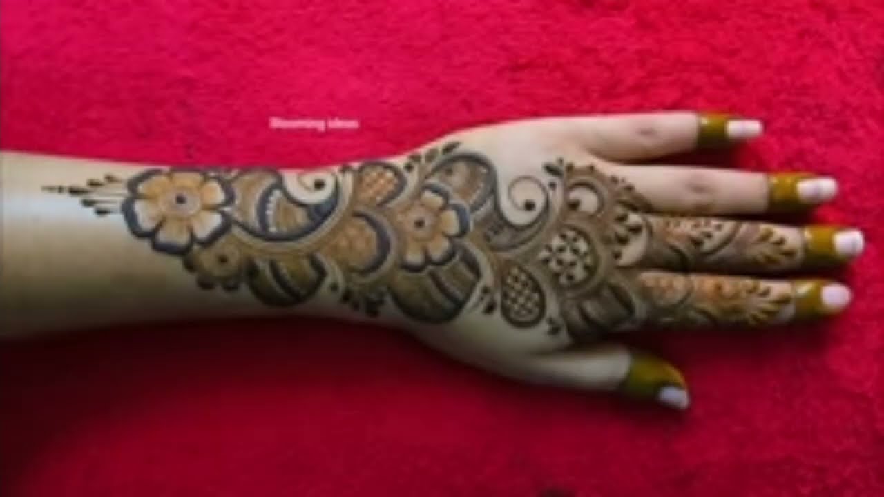 Easy arabic mehndi design//latest gorgeous mehndi design//back hand mehndi design