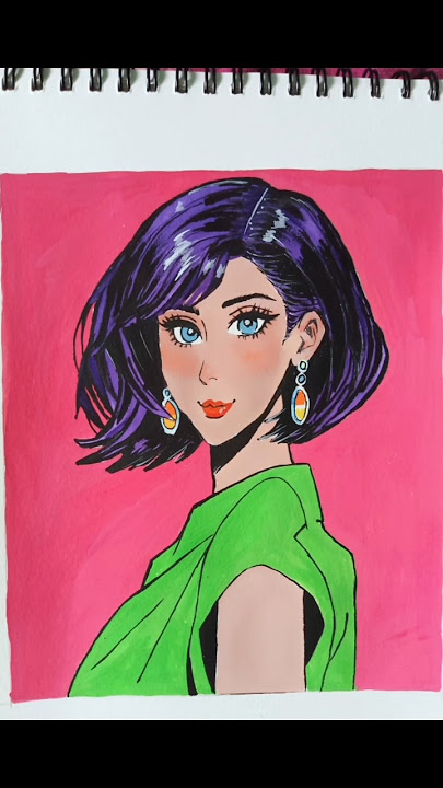 Did U Like this 💚💜🩷 #painting #postercolour #art #drawingtutorial #portrait #trending