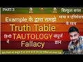 Truth Table । Tautology । Fallacy