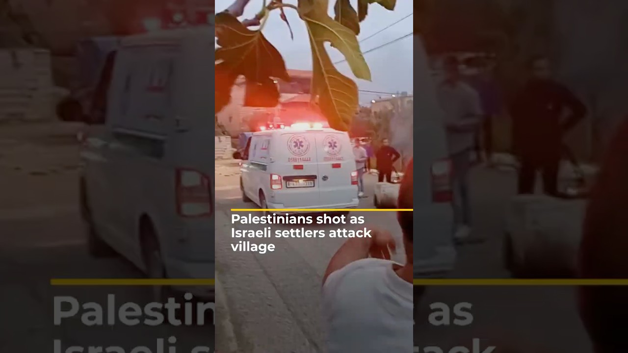 أُطلق النار على فلسطينيين خلال هجوم مستوطنين إسرائيليين على قرية في الضفة الغربية المحتلة | AJ#shorts