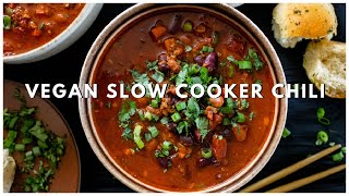 Slow Cooker 3 Bean Chili | This Savory Vegan