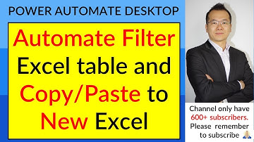 Automatisch filteren van Excel-tabel en kopiëren/plakken naar nieuwe Excel - Power Automate Desktop