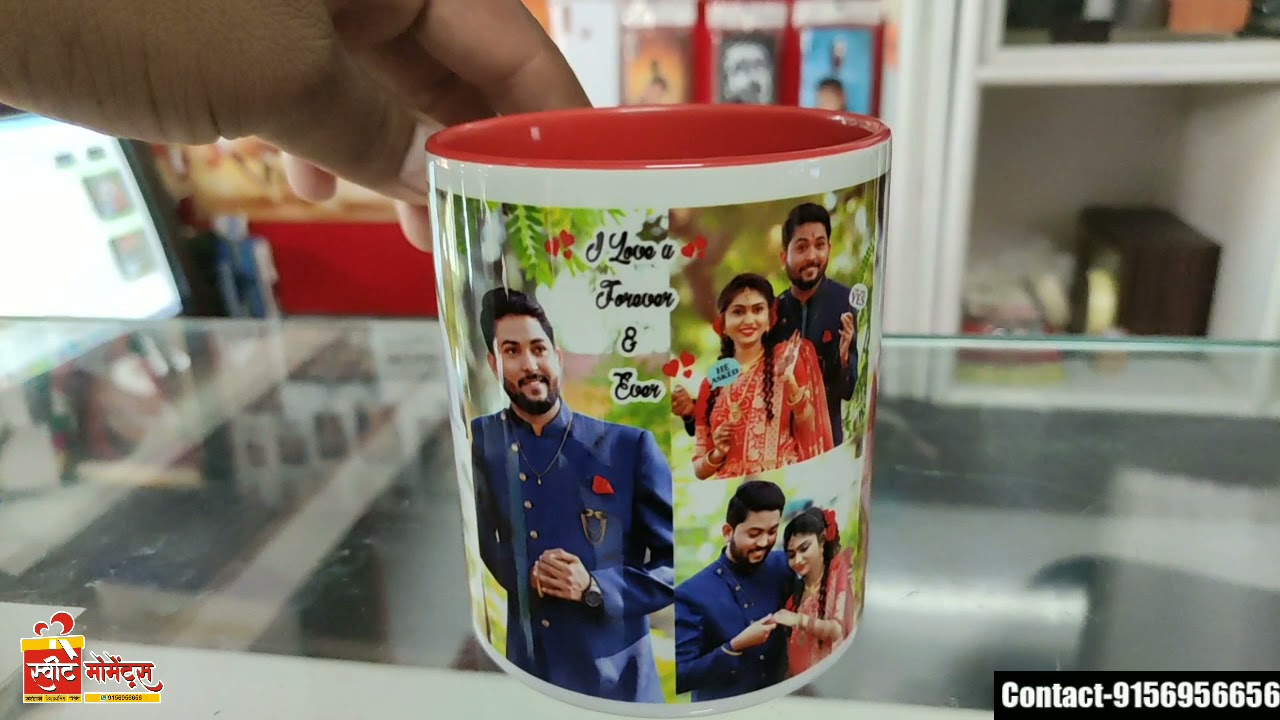 Red Heart Inner Color Handle Mug