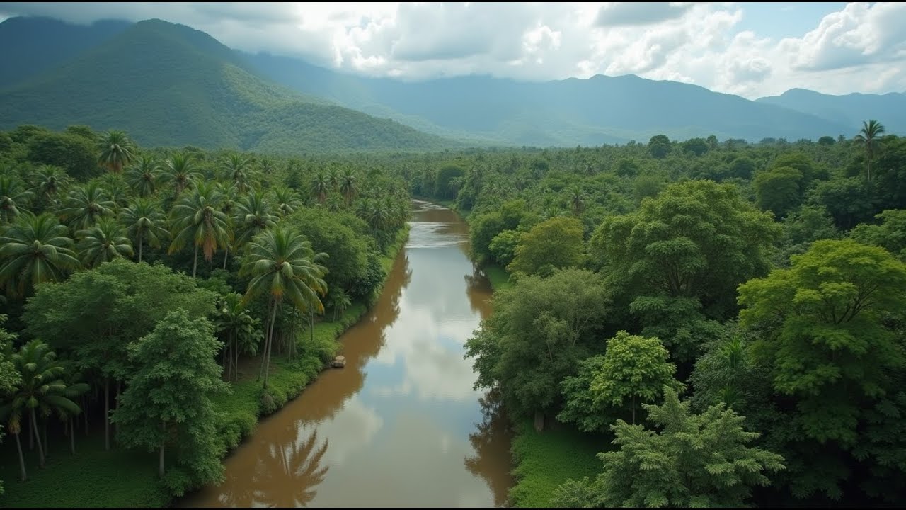 River of Calm in Tropical Stillness