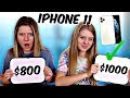 I'll Buy You an iPhone 11 If you can Guess the Price!  Teen Shopping Challenge with Taylor & Vanessa