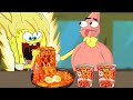 SPONGEBOB VS PATRICK Pororo Tteokbokki Mukbang (feat. Goku) || CARTOON MUKBANG ANIMATION | SLIME CAT