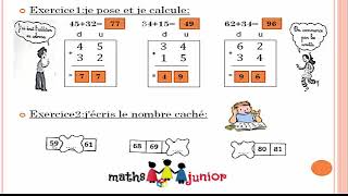 exercice de maths cp :soutien scolaire, addition,comparaison,rangement _ تمارين داعمة في الرياضيات