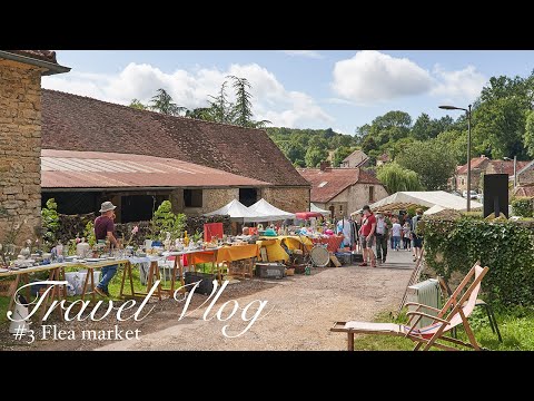 フランス小さな村の蚤の市＆お祭り、購入品紹介/地元フランス人とワインを楽しむ/フランス海外旅行vlog