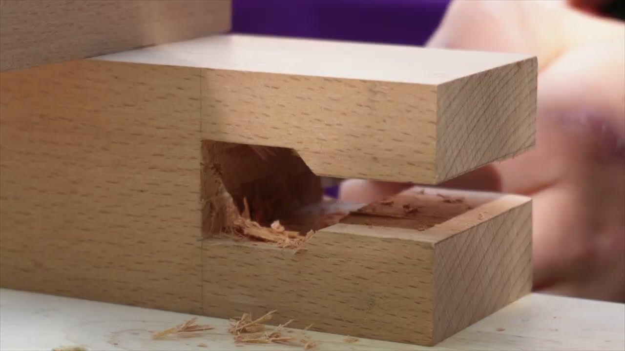 Japanese Joinery - Chigiri tsugi - YouTube