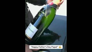 George Russell signed this champagne bottle in honor of his dad 🖤