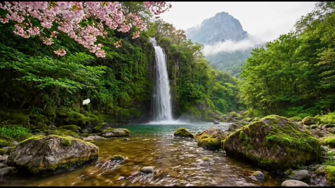 Relaxing Piano With Natural Waterfall #relax #relaxingmusic #relaxingsounds #beach #water #waterfall