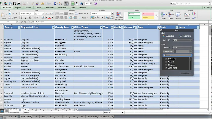 Using Excel Tables for Genealogy