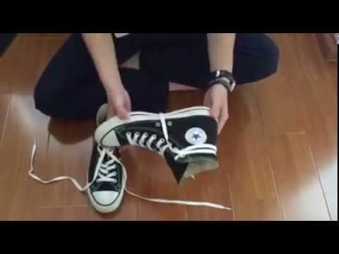converse laces tied around ankle