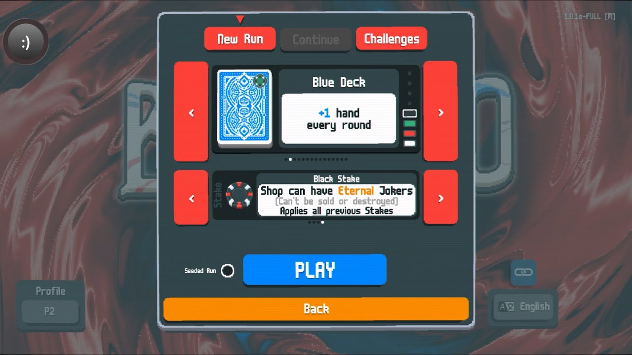 balatro // blue deck - black stake