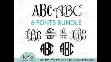 Monogram Fonts Svg Bundle for Cricut and Silhouette DIY Crafts