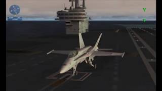 F/A 18 Hornet - Flight Simulator FSX Carrier Arrested Landing
