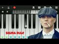 Sigma rule meme song  easy piano tutorial  perfect piano