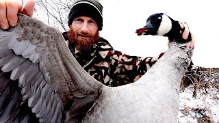 Cooking WILD GOOSE Burger In The FOREST (Start-to-Finish) | ASMR (Silent)