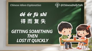 How to describe 'Getting something, then losing it quickly'? 得而复失 Explained!