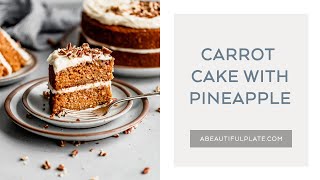 This carrot cake with pineapple and coconut is incredibly moist,
lightly spiced, very easy to prepare! topped a homemade cream cheese
frosting. gr...