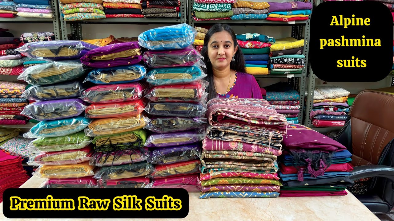 Alpine Pashmina Suits🌹Rajkoti silk suits🌹Jamdani suits🌹Raw silk suits🌹Ikkat maheshwari silk suits🌹