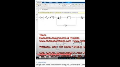 Single tank water level control using pid _ Water level Control _ PID controller _ Simulink