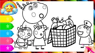 Peppa Pig is Playing new games with her friend Drawing Easy | Peppa Pig coloring ,Peppa Pig  Drawing screenshot 2