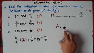 Geometric Means With Fractions| Finding the missing terms |