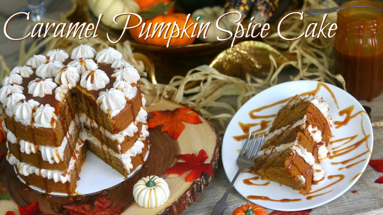 CARAMEL PUMPKIN SPICE CAKE RECIPE || Janie's Sweets - YouTube