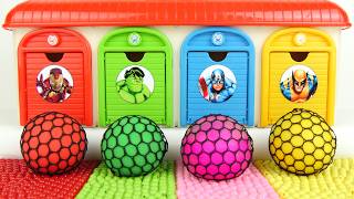 Oddly Satisfying Garage Diy Making 6 Net Stres Balls From 4 Color Asmr Garage For Rainbow Path Diy