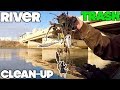 DISGUSTING!!! CLEANING UP MY FAVORITE RIVER -- MAGNET FISHING