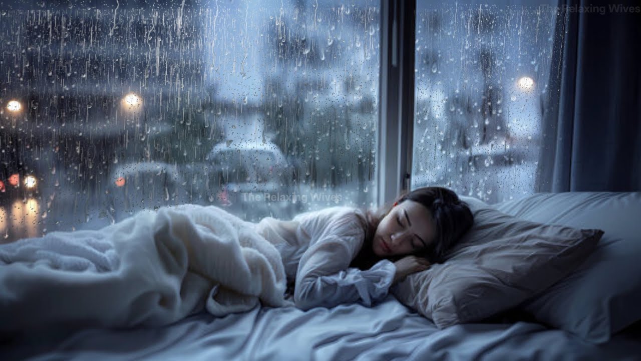 Asmr ⛈️Heavy Rain Sounds⛈️ | powerful Night rain sleep music thunder sounds 