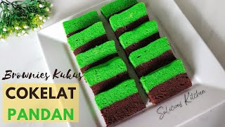 Resep BROWNIES KUKUS COKLAT PANDAN | Lembut & Enak
