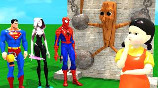 Super Hero 3D vs Squid Game Makeup Nails Glitter 5 Times Challenge Nice or Error! Who Will Win?